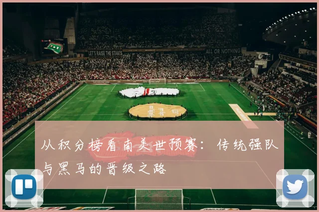 从积分榜看南美世预赛：传统强队与黑马的晋级之路